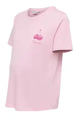 Wehkamp ONLY MATERNITY zwangerschaps T-shirt met backprint roze aanbieding