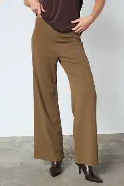 Wehkamp SisterS Point wide leg highwaist palazzo broek donkergroen aanbieding