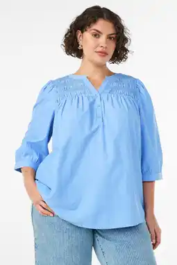 Wehkamp Zizzi katoenen top Plus Size - blauw aanbieding