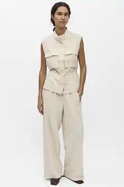 Wehkamp OBJECT gilet met linnen zand aanbieding