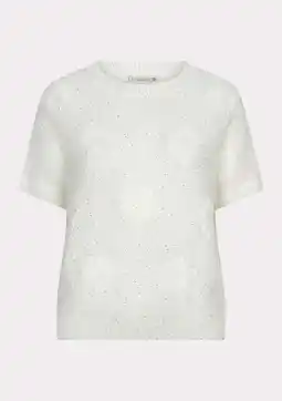 Wehkamp Esqualo top met glitter ecru aanbieding