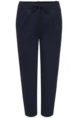 Wehkamp ONLY CARMAKOMA slim regularwaist casual broek donkerblauw aanbieding