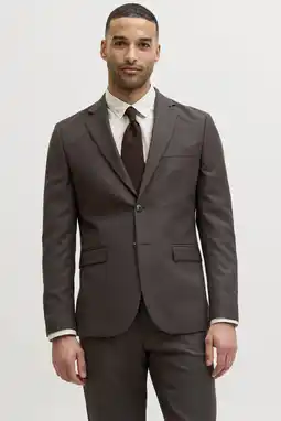 Wehkamp JACK & JONES PREMIUM colbert met wol donkerbruin aanbieding