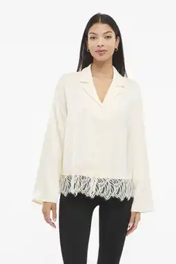 Wehkamp VILA blouse met kant ecru aanbieding
