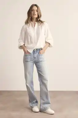 Wehkamp Tramontana highwaist straight leg jeans light blue denim aanbieding