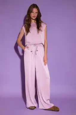 Wehkamp AMAYA Amsterdam wide leg regularwaist broek paars aanbieding