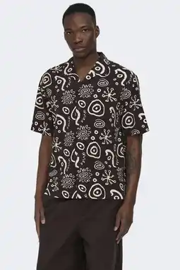 Wehkamp ONLY & SONS relaxed casual overhemd bruin aanbieding