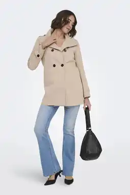 Wehkamp ONLY manteljas beige aanbieding
