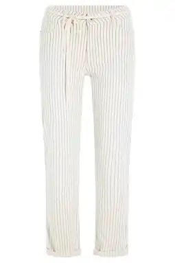 Wehkamp Para Mi straight highwaist pantalon met krijtstreep beige aanbieding