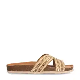 Wehkamp Manfield raffia slippers beige aanbieding