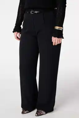 Wehkamp MS Mode wide leg highwaist pantalon zwart aanbieding