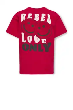 Wehkamp KIDS ONLY GIRL T-shirt met backprint rood aanbieding