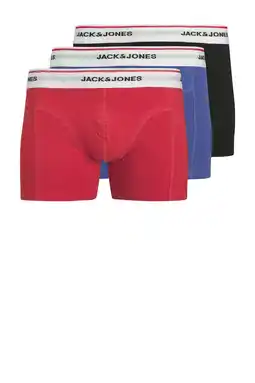 Wehkamp JACK & JONES JUNIOR boxershort - rood/blauw/zwart (set van 3) aanbieding