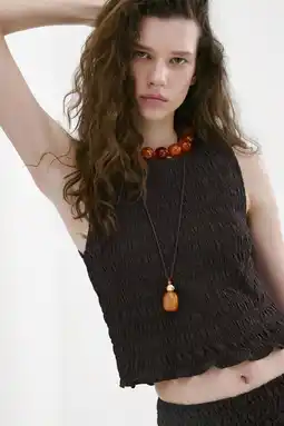Wehkamp Mango cropped top donkerbruin aanbieding