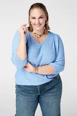 Wehkamp MS Mode blousetop blauw aanbieding