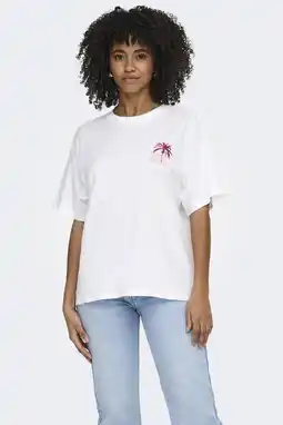 Wehkamp ONLY T-shirt met backprint ecru aanbieding