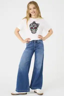 Wehkamp KIDS ONLY GIRL wide leg jeans dark blue denim aanbieding
