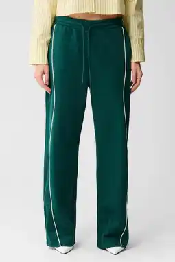 Wehkamp Shoeby wide leg highwaist gestreepte broek groen aanbieding