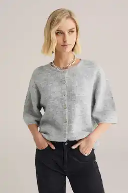 Wehkamp WE Fashion gebreid vest grijs melange aanbieding