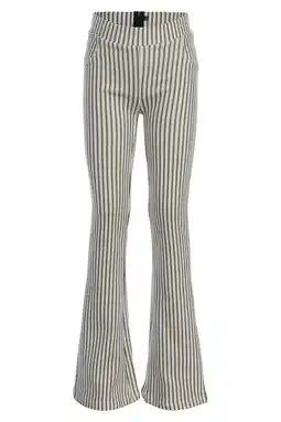 Wehkamp LOOXS 10sixteen regularwaist gestreepte flared broek olijfgroen aanbieding