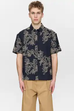 Wehkamp Anerkjendt regular casual overhemd met textuur donkerblauw aanbieding