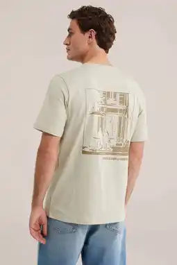 Wehkamp WE Fashion regular fit T-shirt met backprint - lichtgroen aanbieding