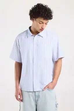 Wehkamp America Today relaxed gestreept casual overhemd wit aanbieding