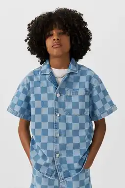 Wehkamp Coolcat denim overhemd Cole met checkerboard print blauw aanbieding