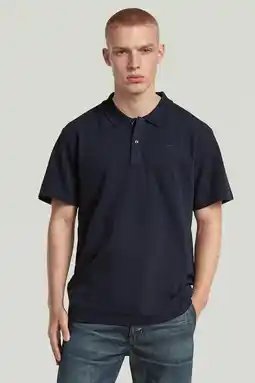 Wehkamp G-STAR regular polo donkerblauw aanbieding
