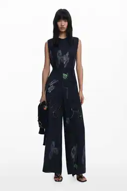 Wehkamp Desigual gebloemde jumpsuit zwart aanbieding