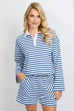 Wehkamp FLURESK gestreepte polo blauw aanbieding