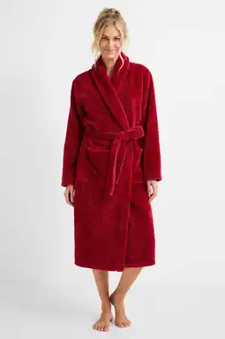 Wehkamp ten Cate fleece badjas rood aanbieding
