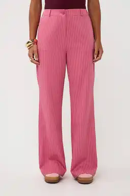 Wehkamp Ydence regularwaist pantalon met krijtstreep roze aanbieding
