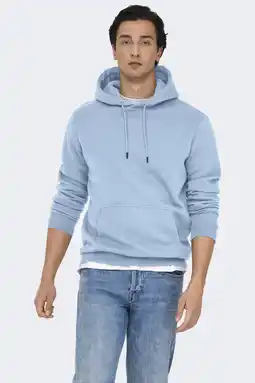 Wehkamp ONLY & SONS hoodie lichtblauw aanbieding