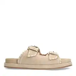 Wehkamp Manfield suède slippers beige aanbieding
