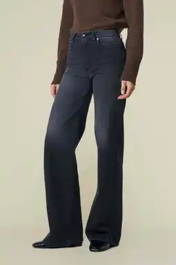 Wehkamp Lois highwaist wide leg jeans black denim aanbieding