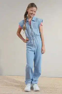 Wehkamp Like Flo jumpsuit light blue denim aanbieding