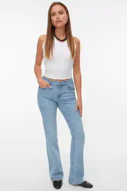 Wehkamp VERO MODA flared jeans light blue denim aanbieding