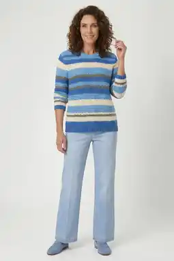 Wehkamp gardeur gestreepte pullover gebreid blauw aanbieding