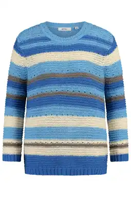 Wehkamp gardeur gestreepte pullover gebreid blauw aanbieding
