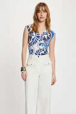 Wehkamp Morgan mouwloze top met paisley print ecru aanbieding