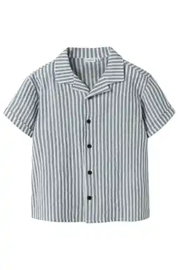 Wehkamp NAME IT KIDS gestreepte overhemd blauw/wit aanbieding