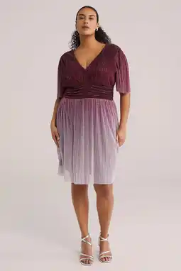 Wehkamp WE Fashion Curve midi jurk met lurex rood aanbieding