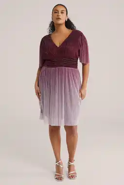 Wehkamp WE Fashion Curve midi jurk met lurex rood aanbieding