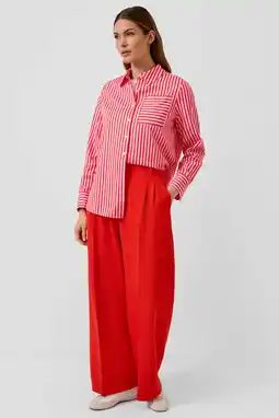 Wehkamp s.Oliver BLACK LABEL gestreepte blouse rood aanbieding