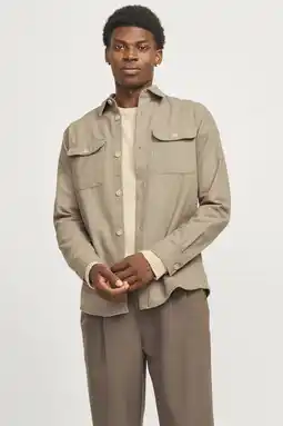 Wehkamp JACK & JONES ESSENTIALS overshirt beige aanbieding