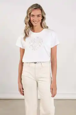 Wehkamp NUKUS T-shirt met pailletten ecru aanbieding