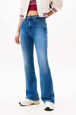 Wehkamp Tommy Jeans highwaist flared jeans medium blue denim aanbieding