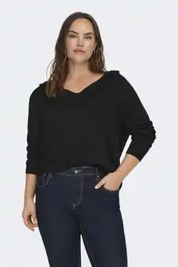 Wehkamp ONLY CARMAKOMA gebreide trui zwart aanbieding