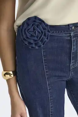 Wehkamp ONLY highwaist wide leg jeans dark blue denim aanbieding